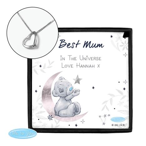 Personalised Moon & Stars Me to You Silver Tone Necklace £24.99